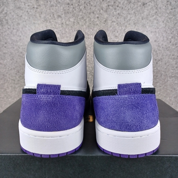 Nike Air Jordan 1 Mid Court Purple Sneakers - Men's 12 Shoes - Picture 6 of 10